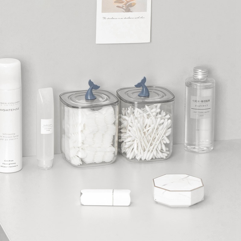 Hộp Đựng Tăm Bông / Bông Tẩy Trang Để Bàn Trong Suốt Sáng Tạo