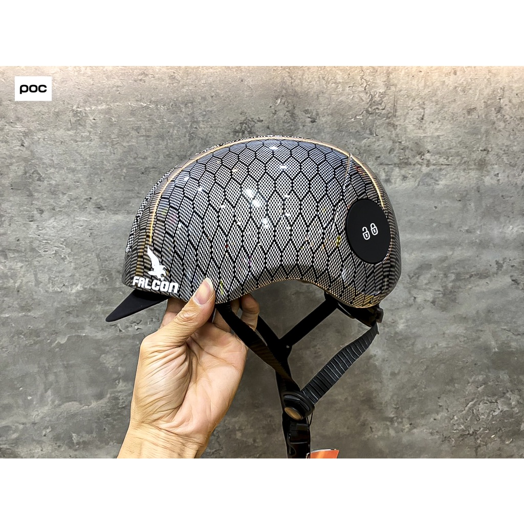 MŨ POC FALCON F05 MÀU CACBON TỔ ONG BÓNG CHÍNH HÃNG, BẢO HÀNH 12 THÁNG