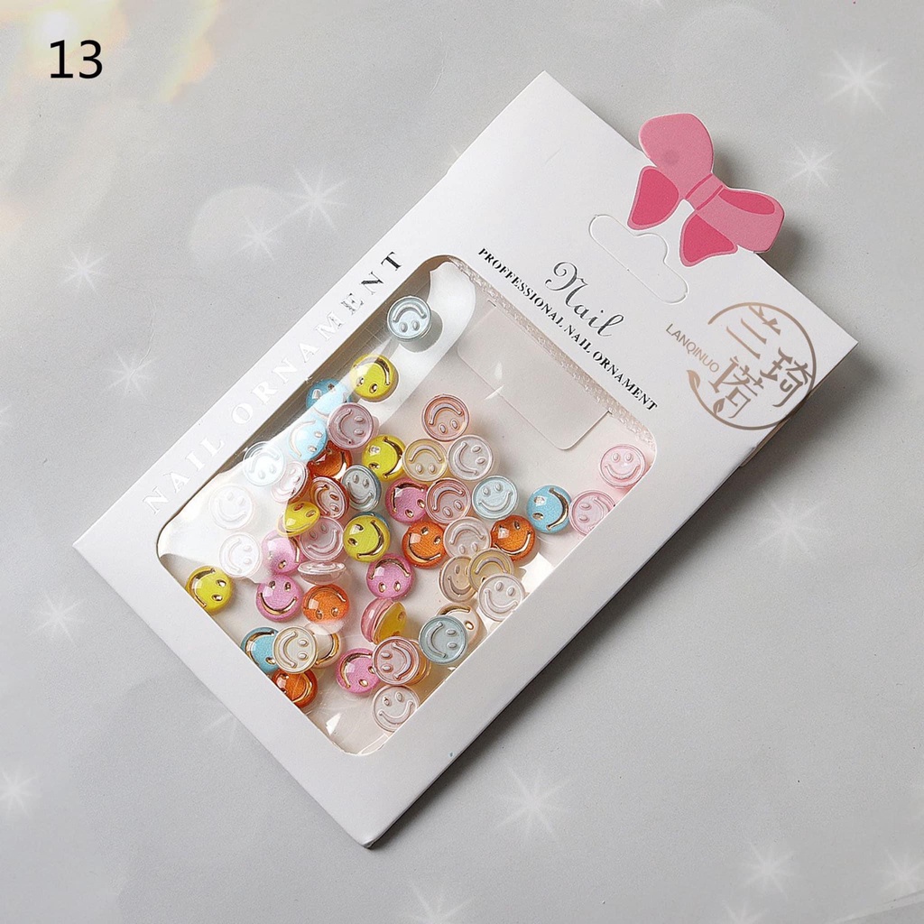 Charm Nail , Charm gắn móng hình tim màu trong mix màu