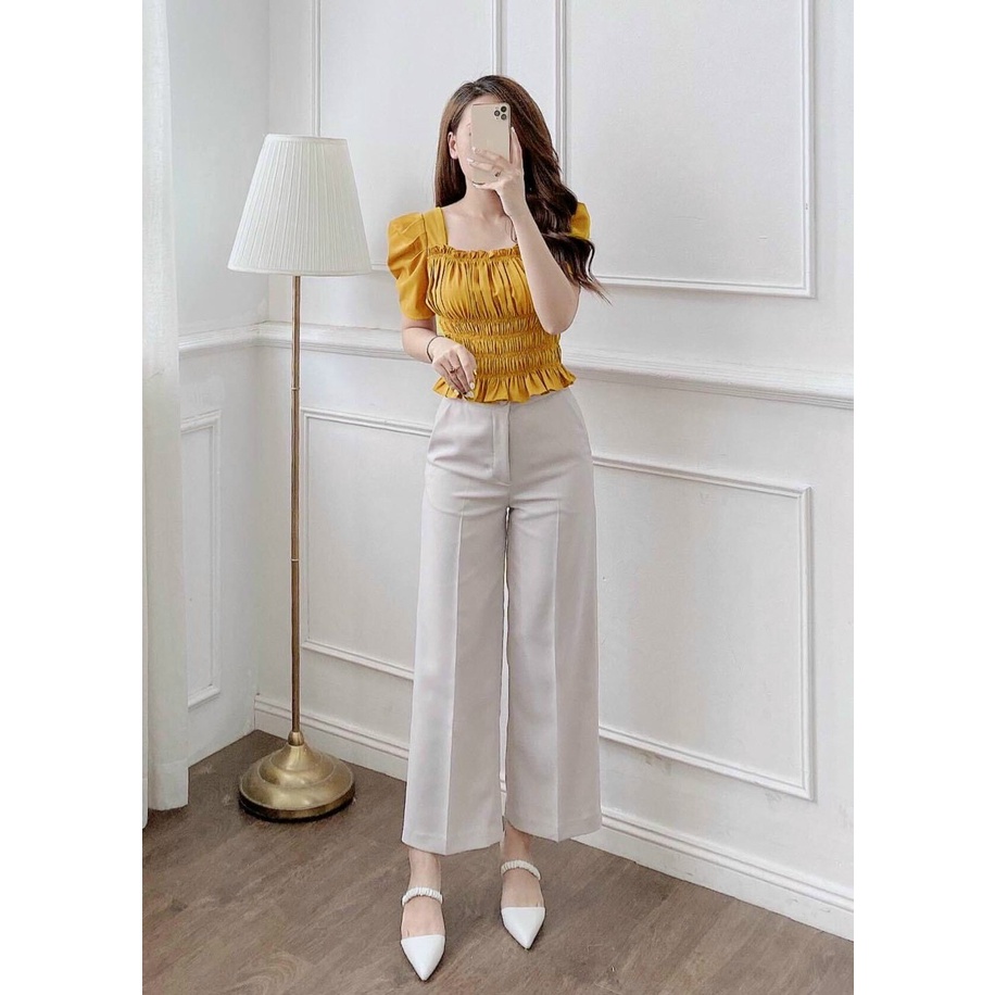 Áo kiểu cổ vuông tay bồng DT0003