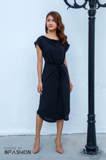 Đầm cổ đổ cột eo InFashion