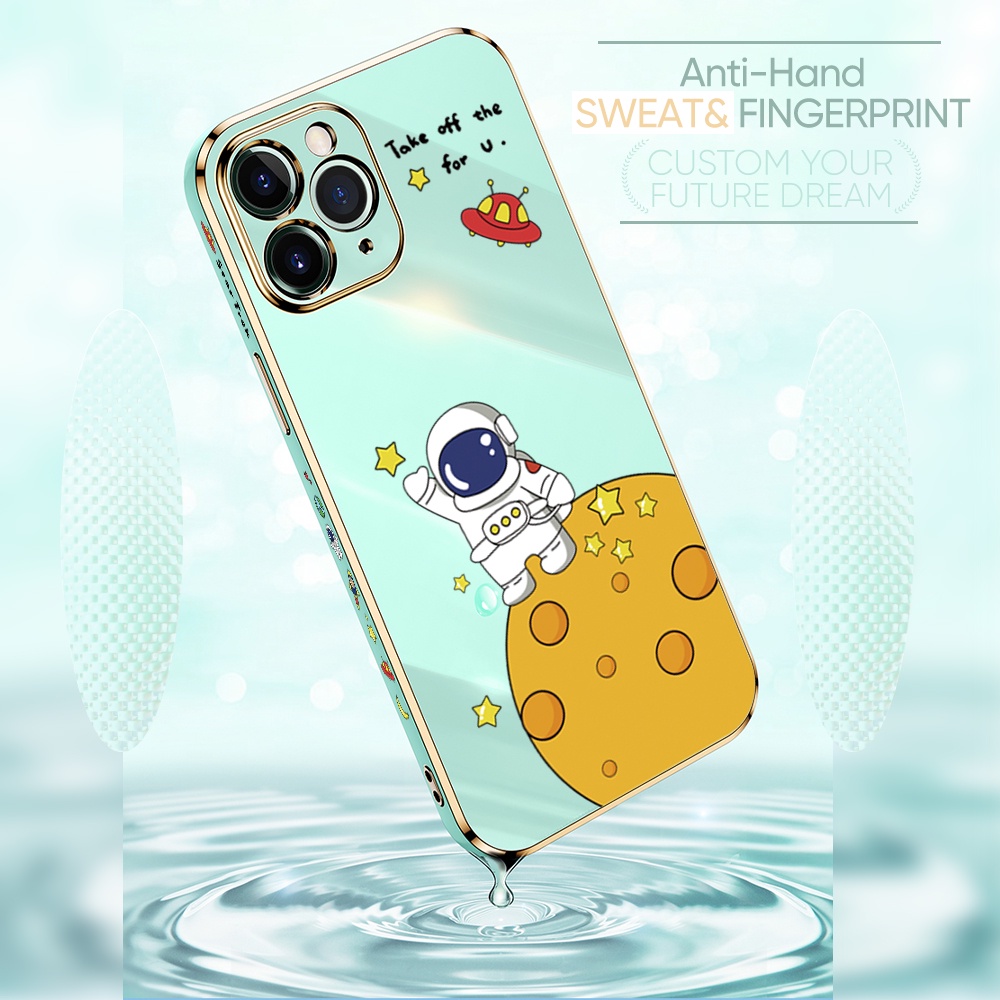 Samsung Galaxy J2 J4 J6 J7 Prime Plus Pro 2018 2017 J4+ J6+ For Phone Case Soft Casing Silicone Cute Astronaut UFO Electroplating Full Cover Shockproof TPU Cases