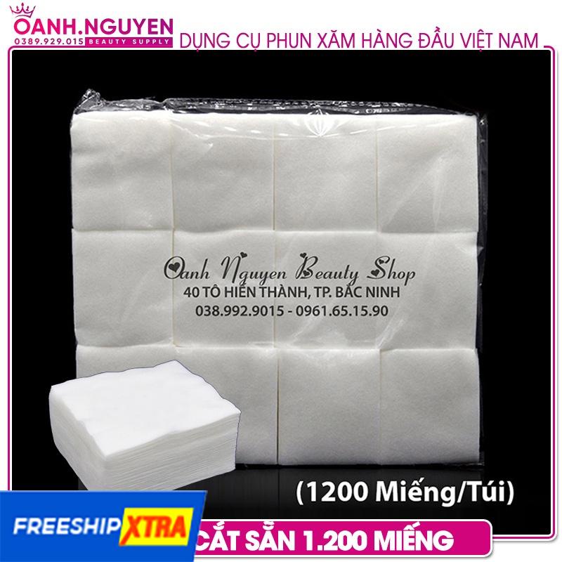 Bông cắt sẵn lau mực xăm không sơ, không bụi 6x7 cm (1.200 miếng/gói)