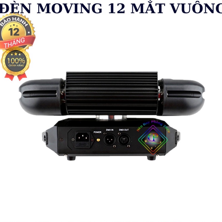 Đèn Laser Moving 12 Mắt Vuông Với Thiết Kế Ma Trận Chạy 3 Chức Năng Cho Hiệu Ứng Đa Dạng Dùng Cho, Sân Khấu, Quán Bar...