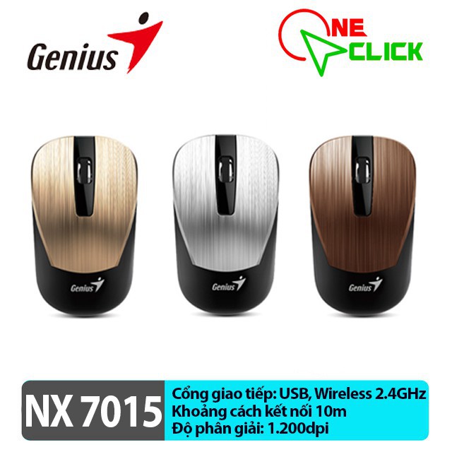 Genius NX-7015 (Bạc, Xám, Vàng, Nâu) Chuột không dây