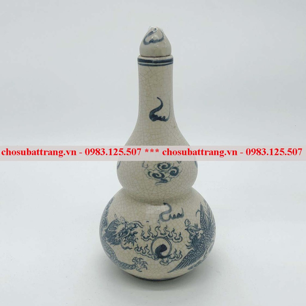 - Nậm thờ men rạn trơn họa tiết long phụng