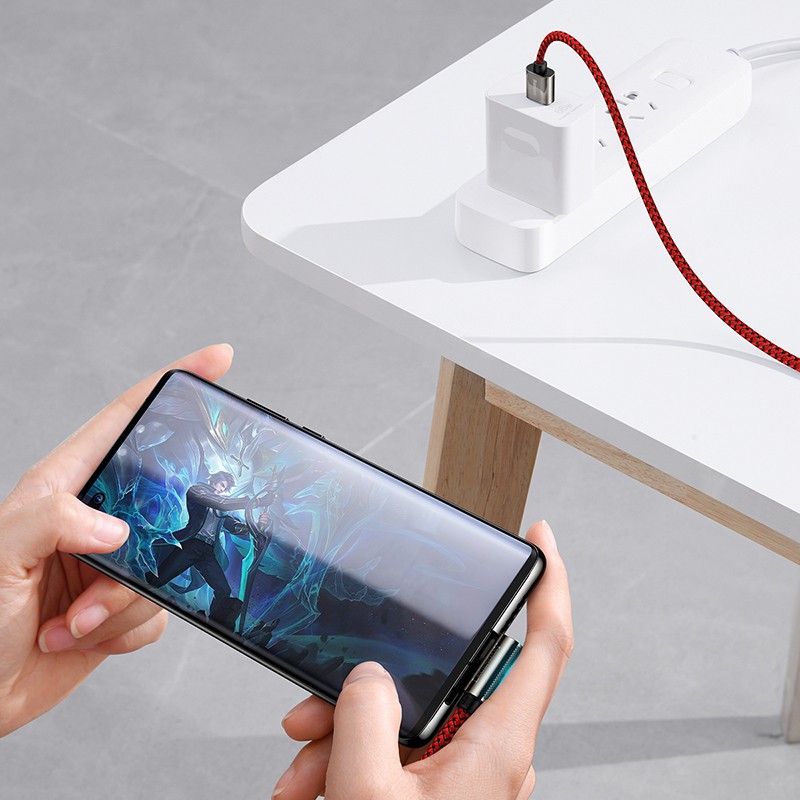 Cáp sạc nhanh Baseus USB 3.0 Type C 6A 66W cho điện thoại Huawei P40 P30 Mate 40 30 Pro