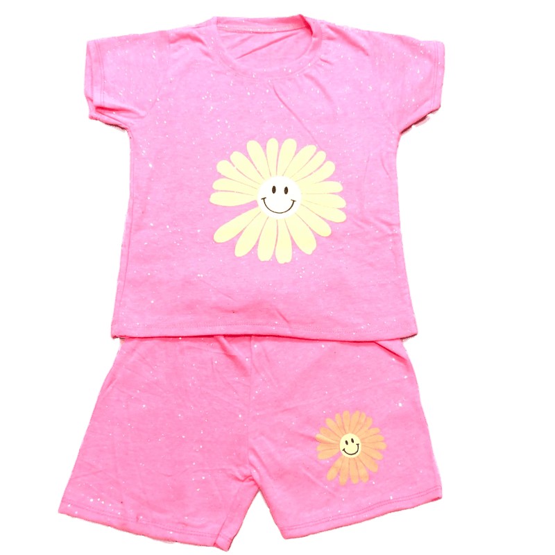 Bộ quần áo trẻ em cho bé gái cotton lạnh hoa cúc size 8kg - 18kg ELU SHOP