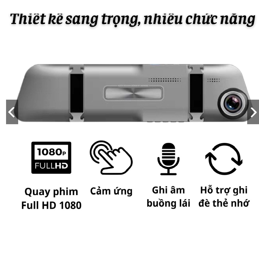 Camera hành trình ô tô M5 có gương chiếu hậu cảm ứng 5 inch Full HD 1080p hỗ trợ đỗ xe, lắp đặt dễ dàng bảo hành 12T
