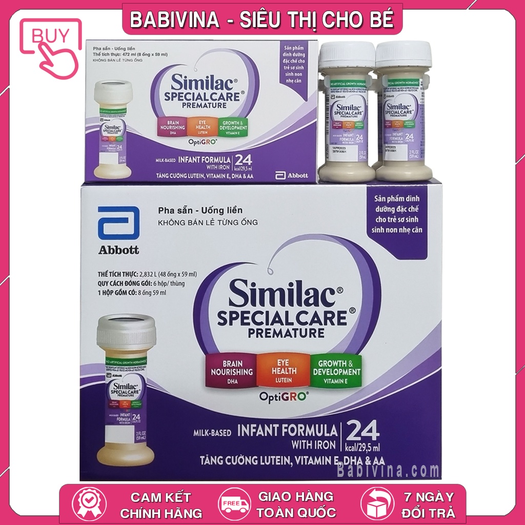 Sữa Nước Similac 19 Kcal, 22 kcal, 24 kcal Thùng 48 Ống