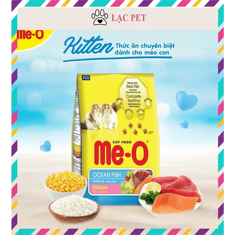 1 gói ME-O kitten 1,1kg vị cá biển dùng cho MÈO CON dưới 1 năm tuổi