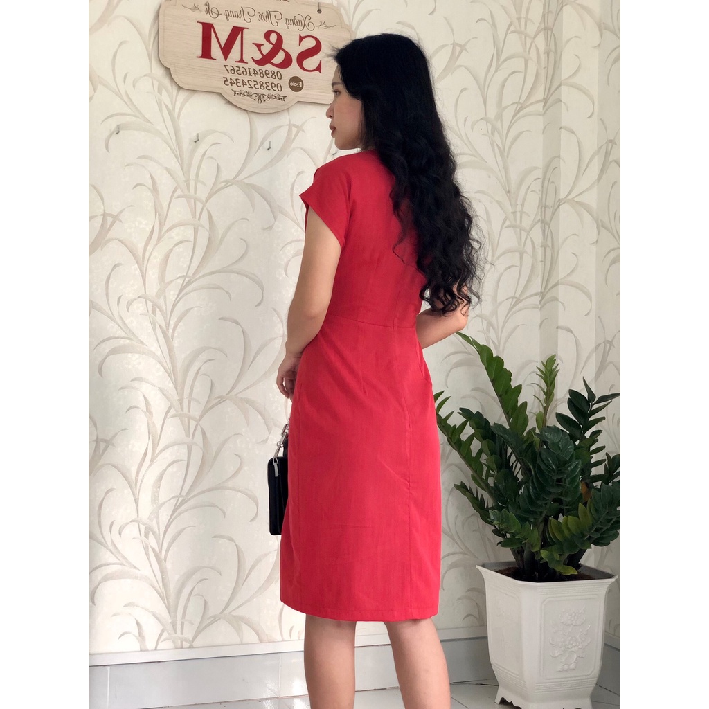 Đầm ôm suông tay con S&amp;M cực tôn dáng, giá rẻ, vải mát GR202- Hình thật do shop chụp
