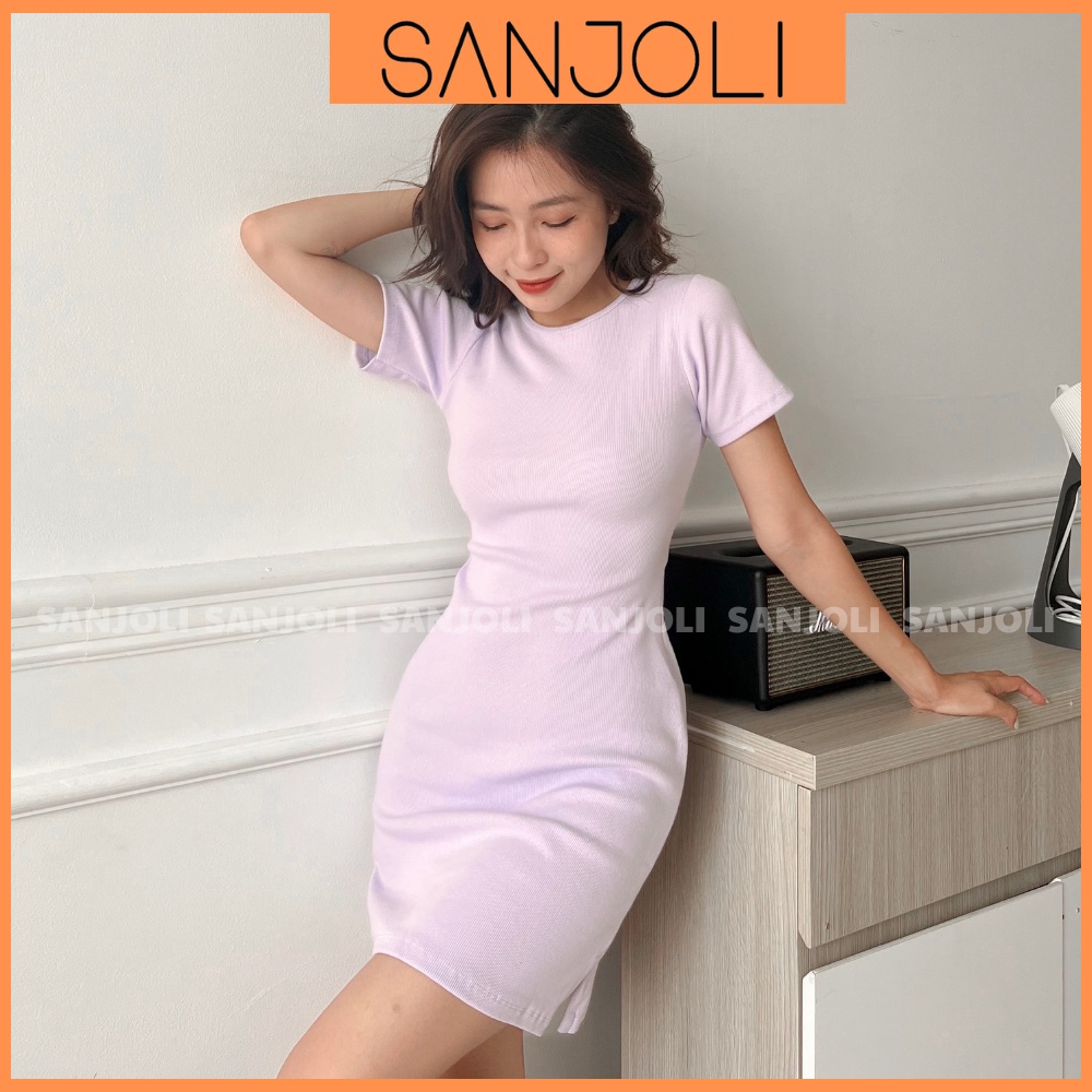 Váy Body Sexy SANJOLI Đầm Body Hở Lưng Thiết Kế Khoét Eo Chất Thun Gân Sexy Tay Ngắn Đi Tiệc Sang Trọng VD065 | BigBuy360 - bigbuy360.vn