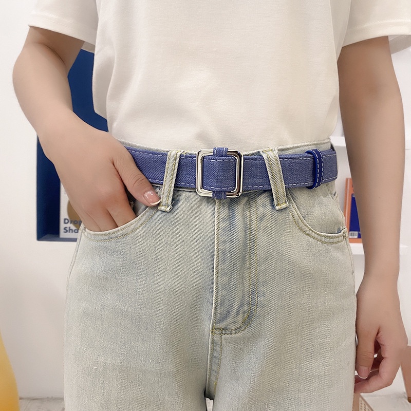 Phong cách Hàn Quốc Thắt lưng vải không đục lỗ đơn giản dị cho nữ