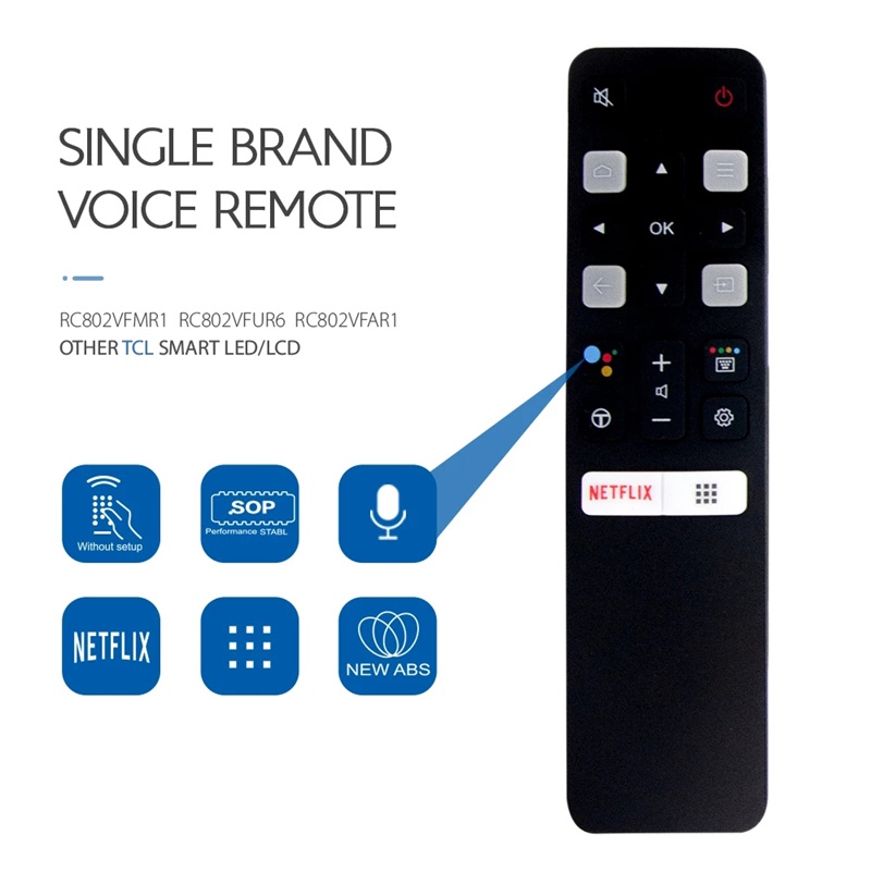 Điều Khiển Từ Xa Bằng Giọng Nói Tcl Rc802V FMR1 FMR2 FNR1 FUR6 Jur6 65P8S 49S6800Fs 49S6510Fs 40S6800 49S6500 55EP680