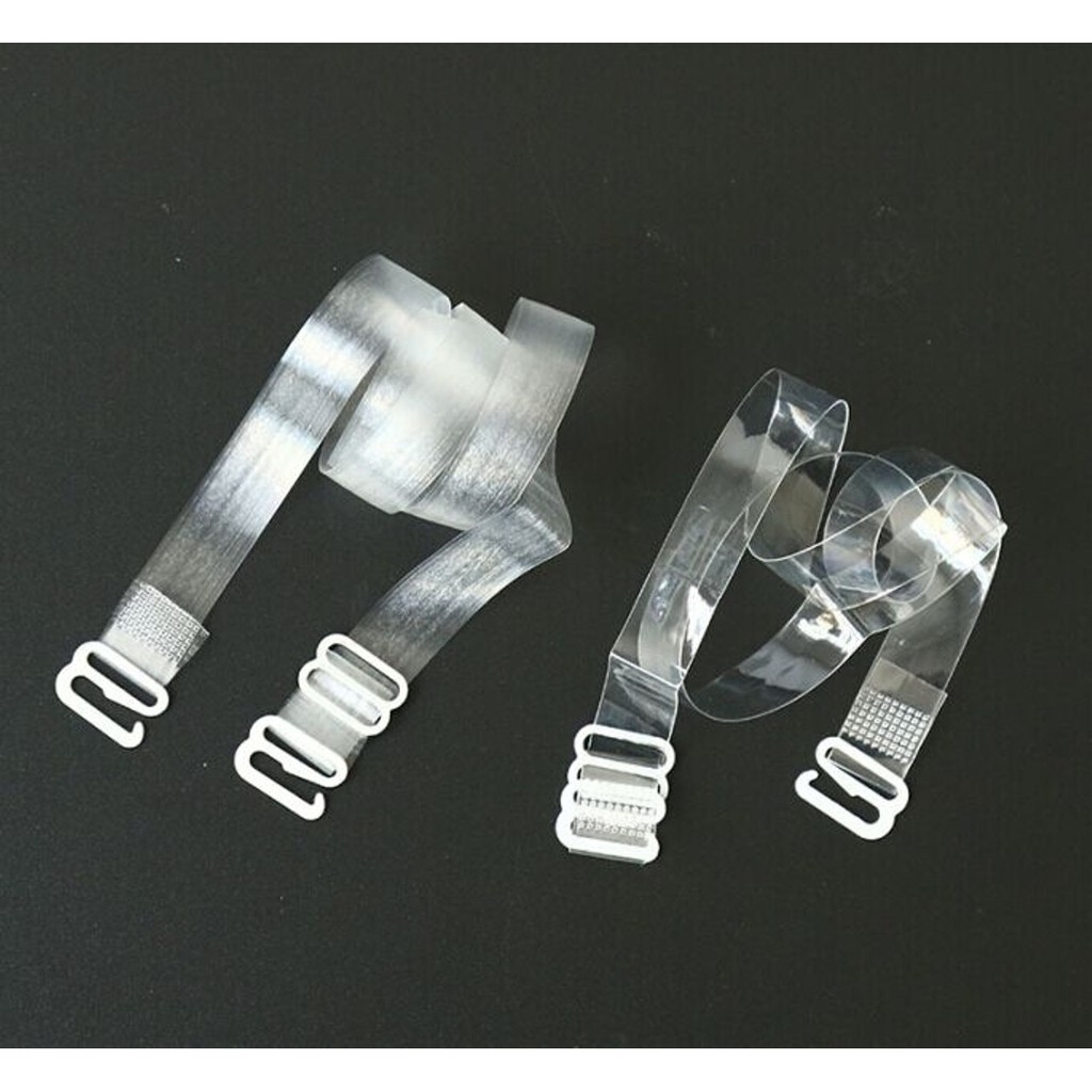 Bộ 2 dây áo ngực lưng trong suốt sợi dẹt mềm dẻo co giãn điều chỉnh kích thước, dây quai áo lót trong dây áo con sợi dẹp