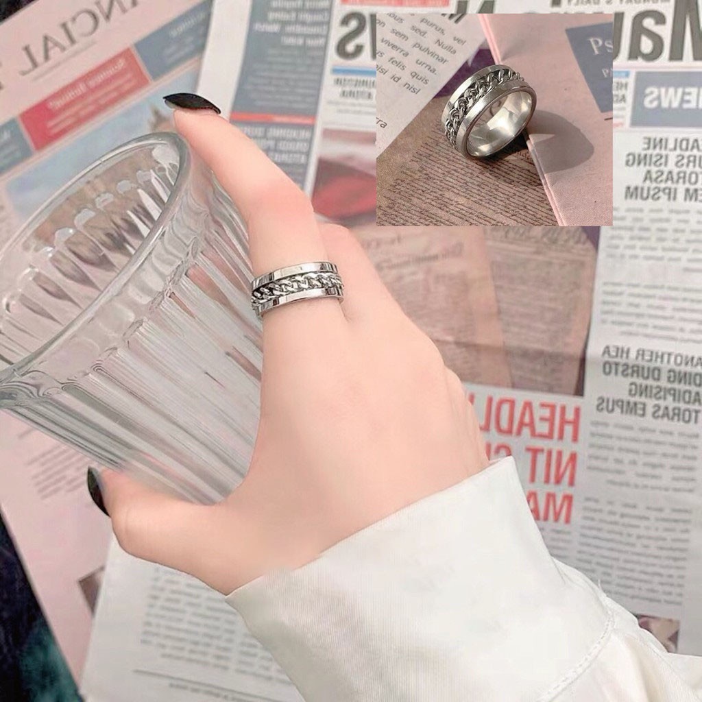 Vòng Tin Và Nhẫn Tin Thời Trang Nam Phong Cách Basic Jino Studio Màu Bạc Đẹp Ngàu Chất Liệu Titan Không Gỉ