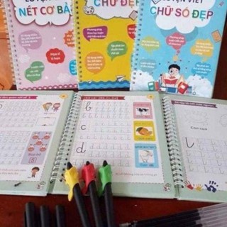 [Phù hợp trẻ 4 - 6 tuổi] Tập tự xóa Tiếng việt cho bé Tập viết chữ, số, nét cơ bản _Dâu Tây Baby Shop