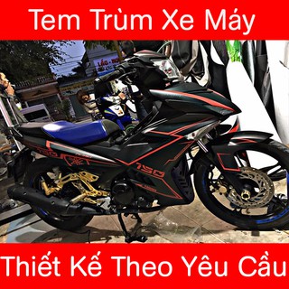 Tem Trùm Exciter 150 Đen Nhám Viền Đỏ Đẹp