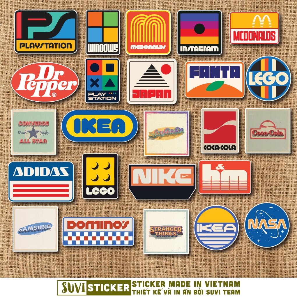 50 Sticker Retro Local Brand chống nước sticker dán mũ bảo hiểm, laptop, điện thoại, đàn guitar, vali. MSP: SV50