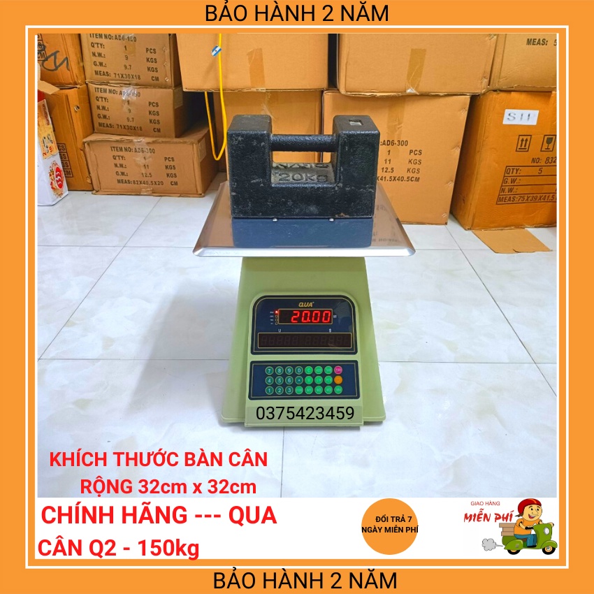 cân đồng hồ tính tiền QUA - Q2 - (150kg) hàng chính hãng bảo hành 24 tháng