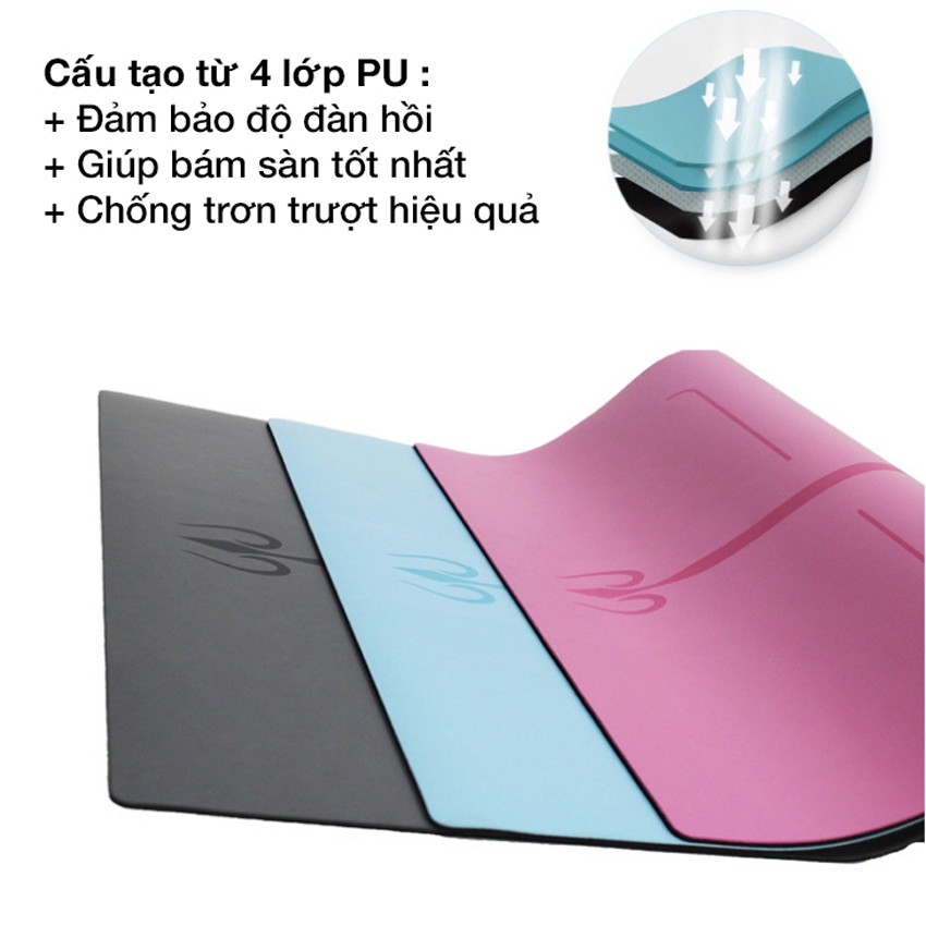 Thảm Tập Yoga Định Tuyến Cao Cấp - YOGA QG, Kích Thước 183x61cm, Chất Liệu TPE Cao Cấp, Không Mùi, Không Gây Kích Ứng