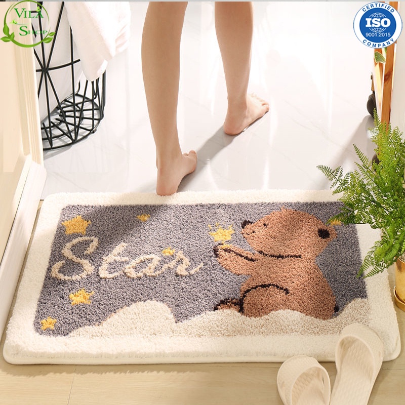 Thảm Lau Chân Lông Cừu Mềm Mịn Siêu Thấm Nước Kích Thước 40 x60 cm