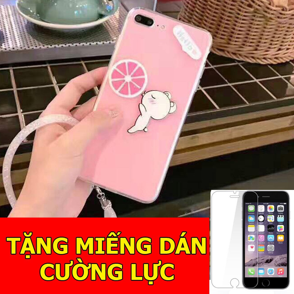 Ốp dẻo cam chanh dành cho iPhone6 Plus + Tặng 01 miếng dán cường lực