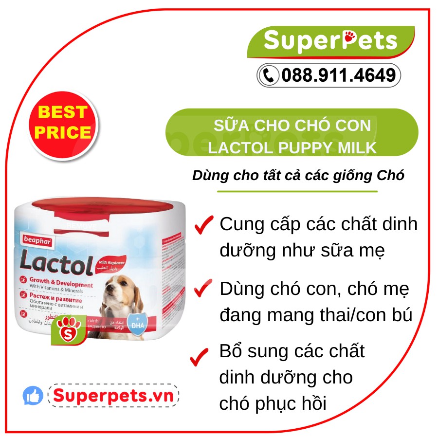 Sữa Cho Chó Con BEAPHAR Lactol Puppy Milk SUPERPETS VIỆT NAM