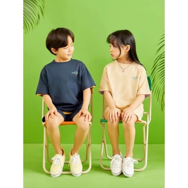 Bộ hè bé trai bé gái chất cotton xuất xịn Top, ten kids chữ ngực