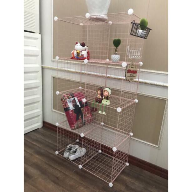 [THANH LÝ XẢ KHO] TỦ GHÉP LƯỚI SẮT THÉP ĐA NĂNG 4 Ô.