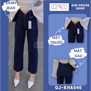 Quần Jean Nữ Lưng Cao Co Giãn Có Túi GINNY | Quần Bò Cạp Cao SKINNY Jeans Trơn Dài Basic