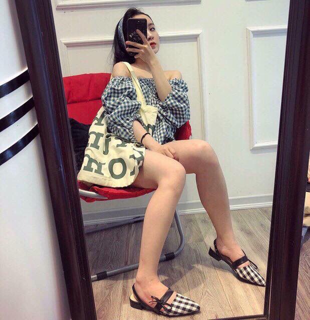 Sandal quai nơ 2 màu - KÈM CLIP