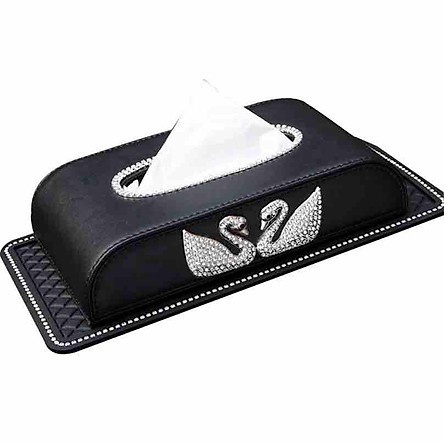 Hộp đựng Khăn Giấy Đính Đá Trên Xe Ô Tô- Phụ Kiện Trang Trí Xe Hơi Cao Cấp, tiện lợi vừa sang chảnh LV Car