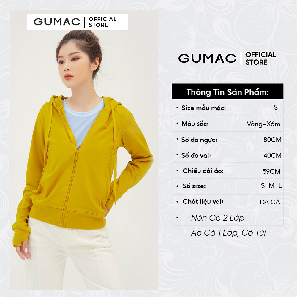 Áo khoác nữ chống nắng thiết kế basic, chất liệu da cá cao cấp GUMAC AB363