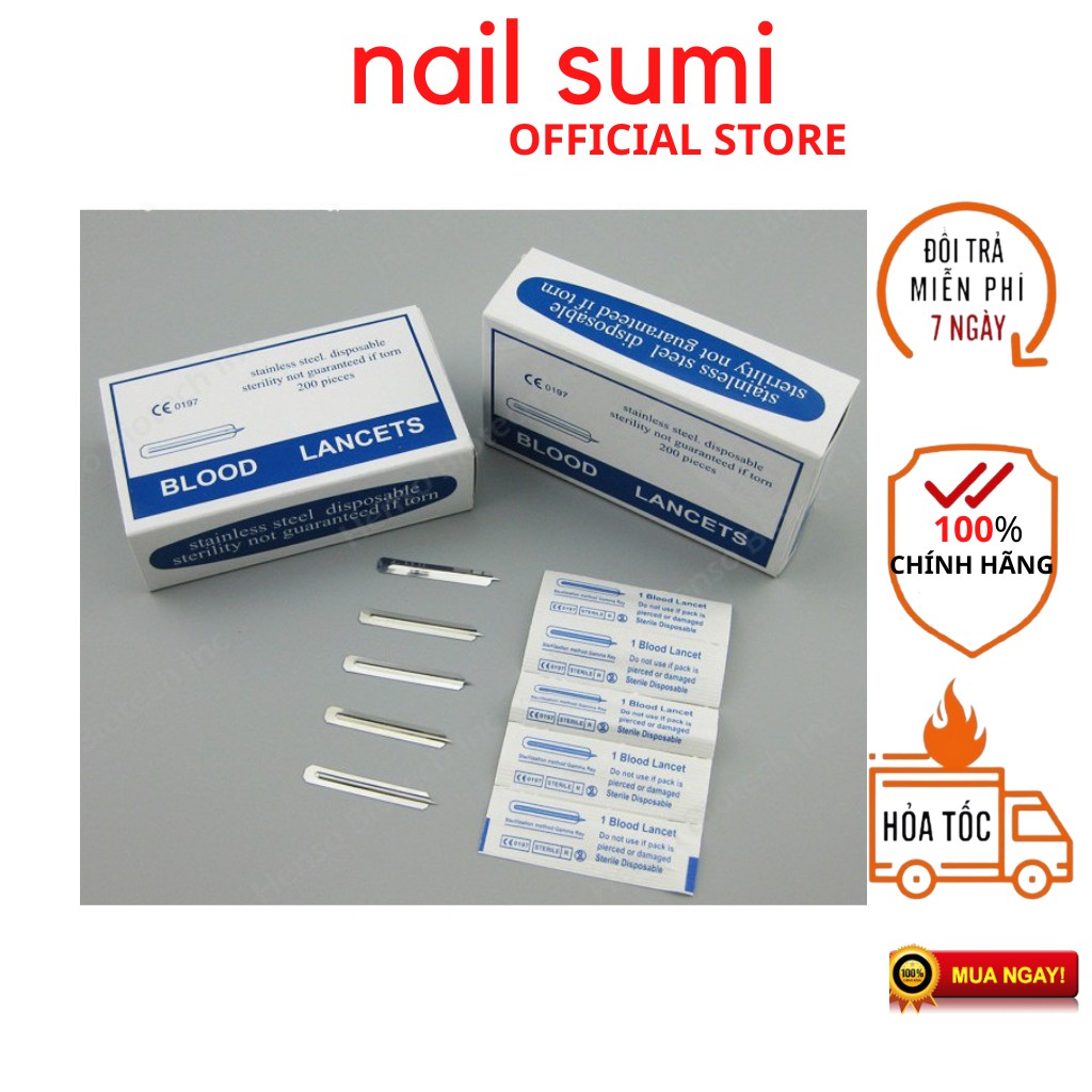 Kim Nặn Mụn Hộp 200 Chiếc Chính Hãng Blood Lancets