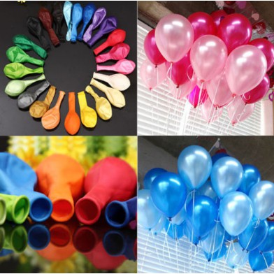 Bong bóng nhũ thái lan size 10''(25cm) bịch 50 cái bóng trang trí sinh nhật  Phụ kiện trang trí sinh nhật happy birthday