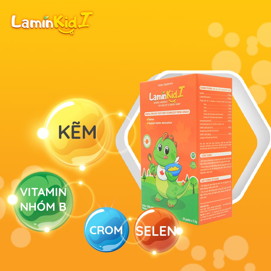 Cốm LaminKid I - Đề kháng khỏe, trẻ ăn ngon - 20 gói tiện lợi giúp bé ăn ngon miệng tăng đề kháng và tăng cân tự nhiên