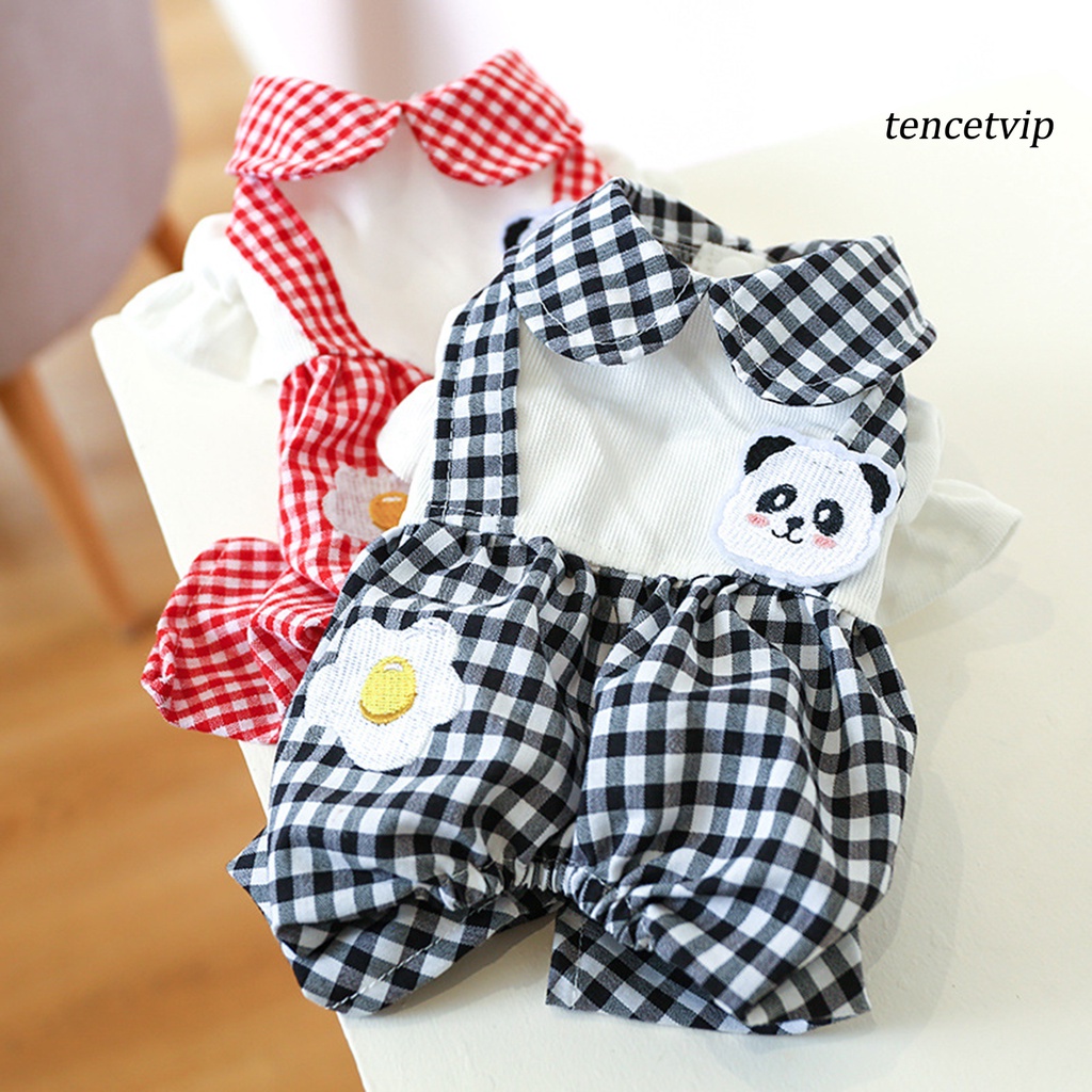 Bộ áo liền quần họa tiết kẻ ô thời trang cho cún cưng