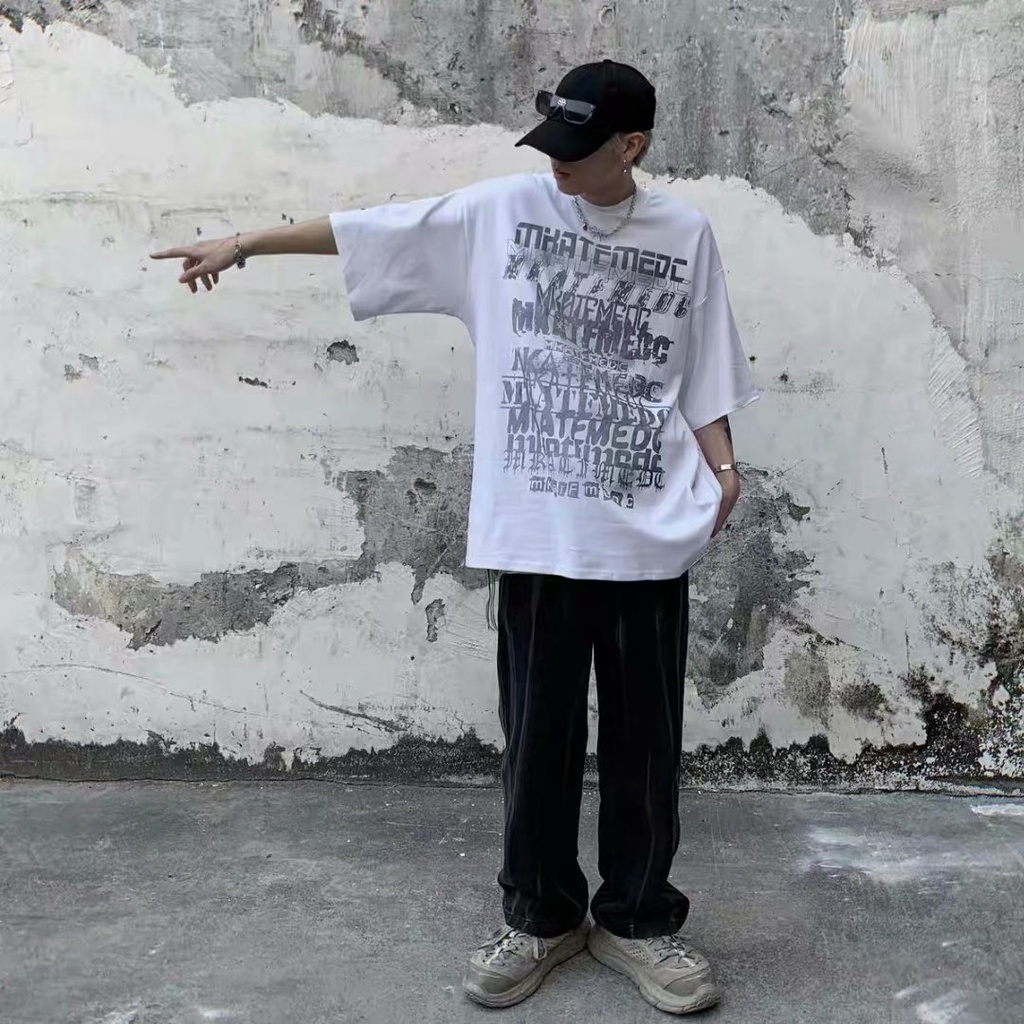 Áo Thun Tay Ngắn Dáng Rộng In Chữ Phong Cách Hip Hop Thời Trang Mùa Hè Cho Nam Size M-8XL 2021