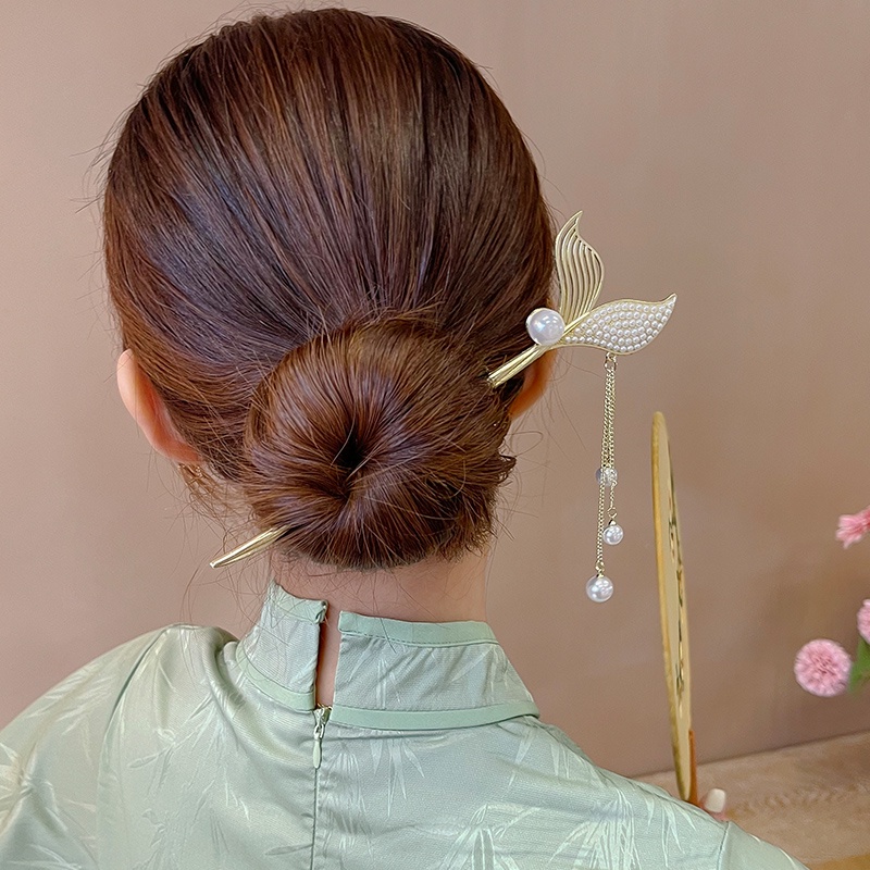 (MớI) Kẹp TóC HìNh Đuôi Cá ĐíNh Kim Cương Giả