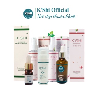 Bộ Chăm Sóc Da Và Sạch Mụn K'shi,Tẩy Trang, Sữa Rửa Mặt, Toner, Serum Dưỡng Phục Hồi, Serum Mụn, Kem Chống Nắng Kshi