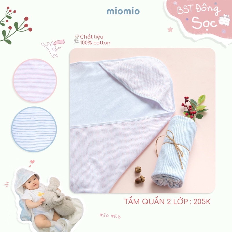 Tấm Quấn 2 Lớp Thu Đông MIOMIO - Cho Bé Trai, Bé Gái - Freesize