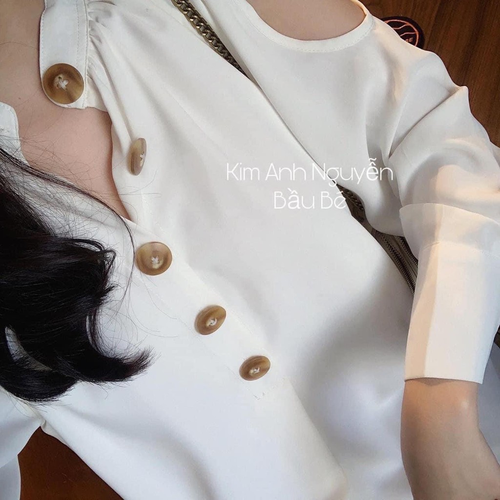 Áo sơ mi trắng hở vai vạt bầu phom rộng dáng suông dễ phối đồ - Váy Sơ mi Hở Vai Sexy, | BigBuy360 - bigbuy360.vn
