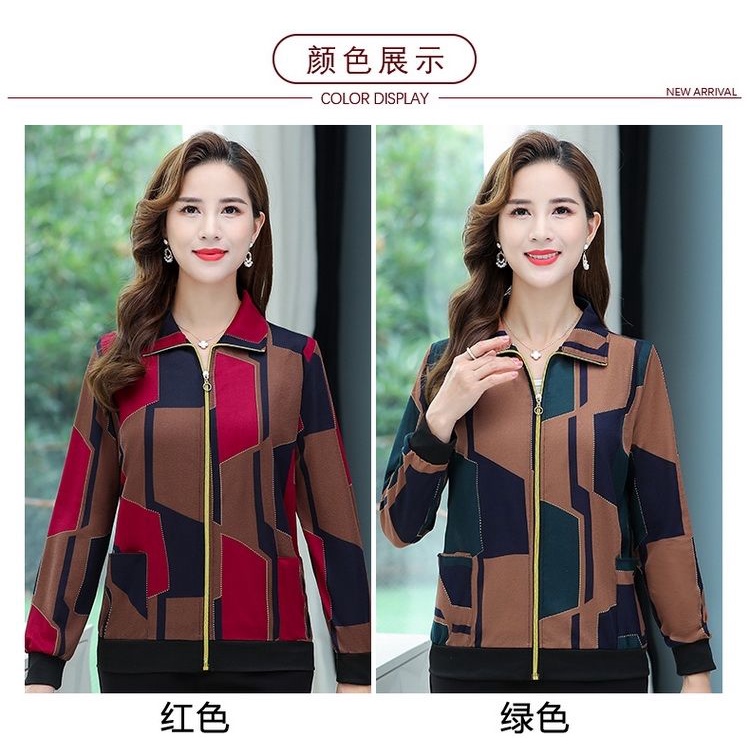 Áo Khoác Chống Nắng Tay Dài Khóa Kéo Thời Trang Xuân Hè Cho Phụ Nữ Trung Niên