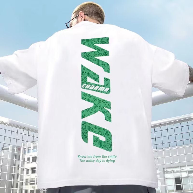 Áo Thun Tay Ngắn Cổ Tròn In Chữ Cái Đơn Giản Thời Trang Phong Cách Hip Hop Hàn Quốc