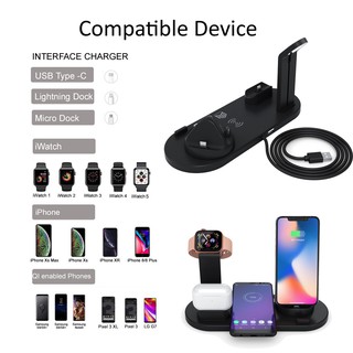 Đế sạc không dây 6in1 (sạc được Airpod Pro). Full box, Hàng chuẩn 100%
