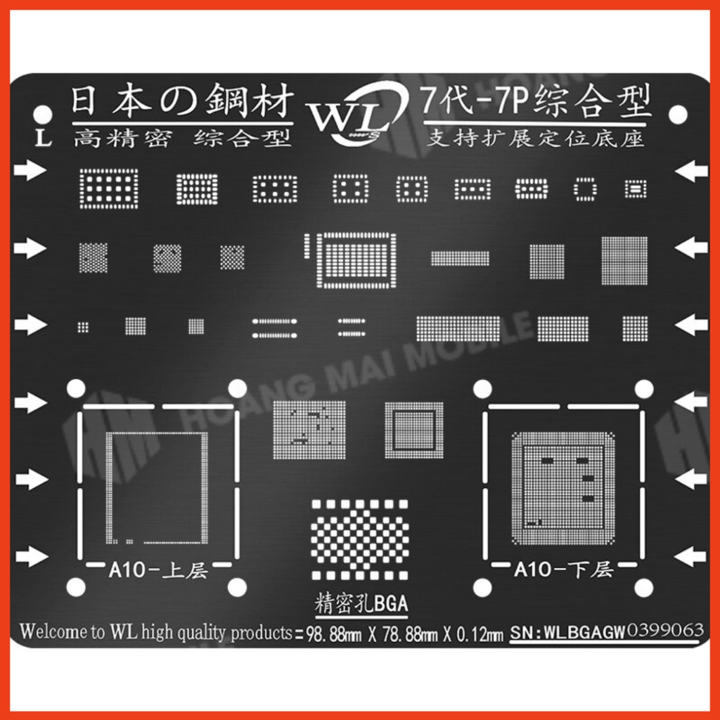 Vỉ WL ĐEN làm chân IC iP 6G đến 13PM