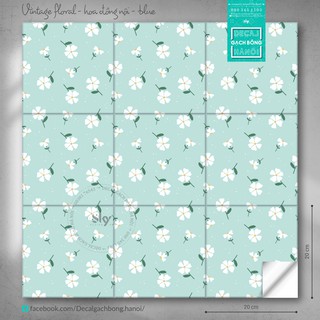 SET DECAL TRANG TRÍ 𝐇𝐨𝐚 đ𝐨̂̀𝐧𝐠 𝐧𝐨̣̂𝐢 - 𝐯𝐢𝐧𝐭𝐚𝐠𝐞 𝐟𝐥𝐨𝐫𝐚𝐥 - TẤM 60X165 44 Ô 15X15CM