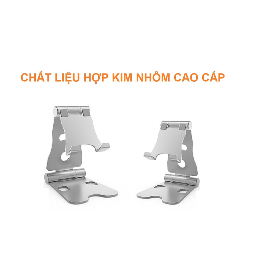 Giá Đỡ Để Bàn Điện Thoại Di Động, Máy Tính Bảng Hợp Kim Nhôm Cao Cấp - 02 Vị Trí Điều Chỉnh Góc Nhìn Helios